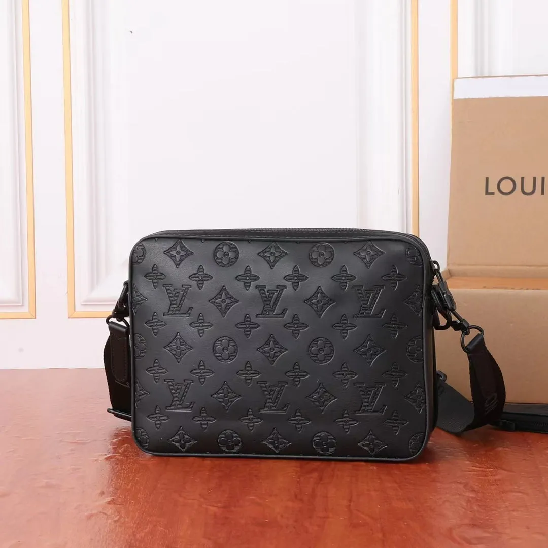 Two Color Classic Print Messenger Bag