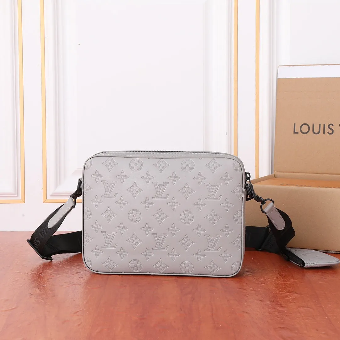 Two Color Classic Print Messenger Bag