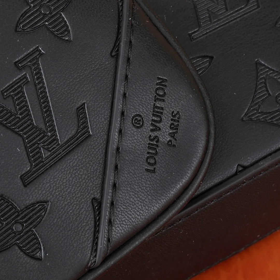 Two Color Classic Print Messenger Bag