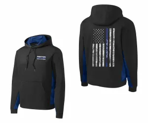 United We Stand Blue Line Fleece Colorblock Hooded Pullover