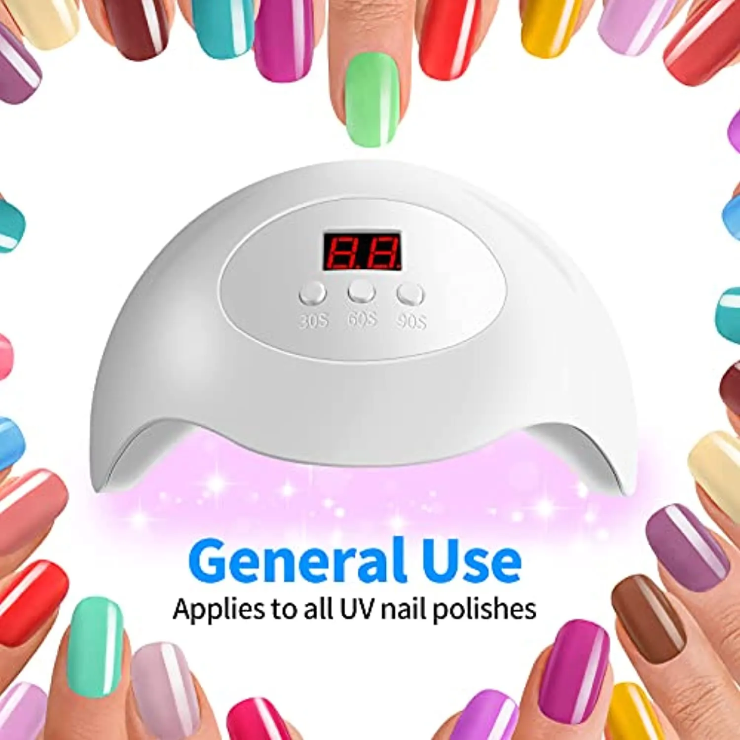UV LED Nail Lamp, DELIFO 36W Professional Gel Nail Light Dryer Polish Lamps with 3 Timers & Auto Sensor, Portable Nails Art Tools for Salon, Home, Regular Use, White