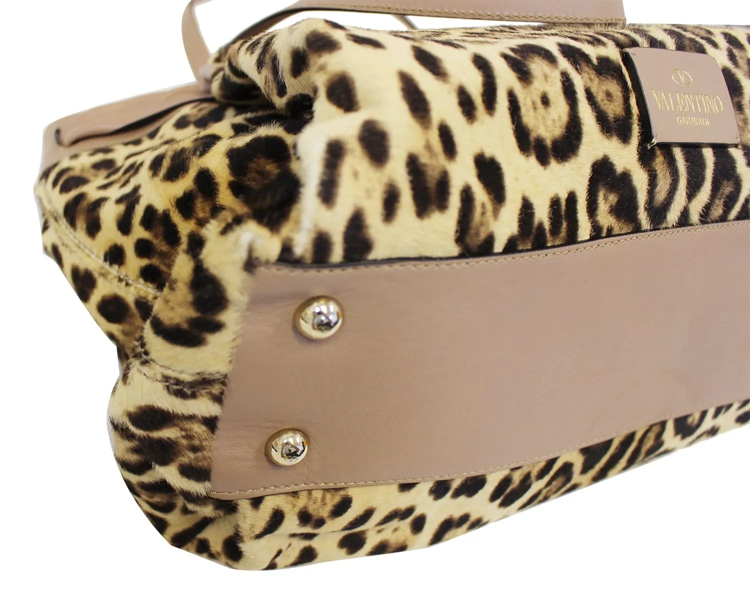 Valentino Leopard Print with Leather Bow Satchel Bag