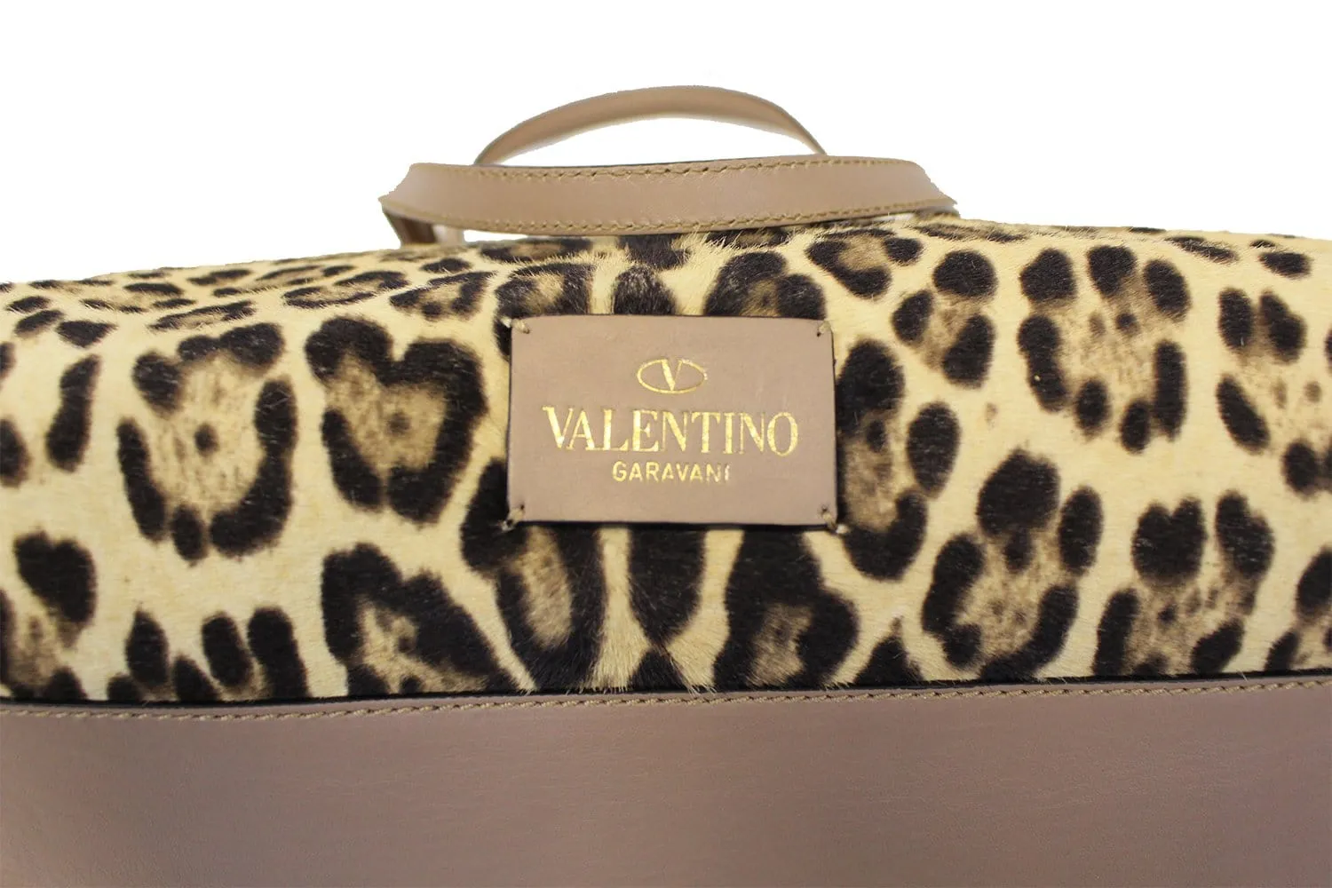 Valentino Leopard Print with Leather Bow Satchel Bag