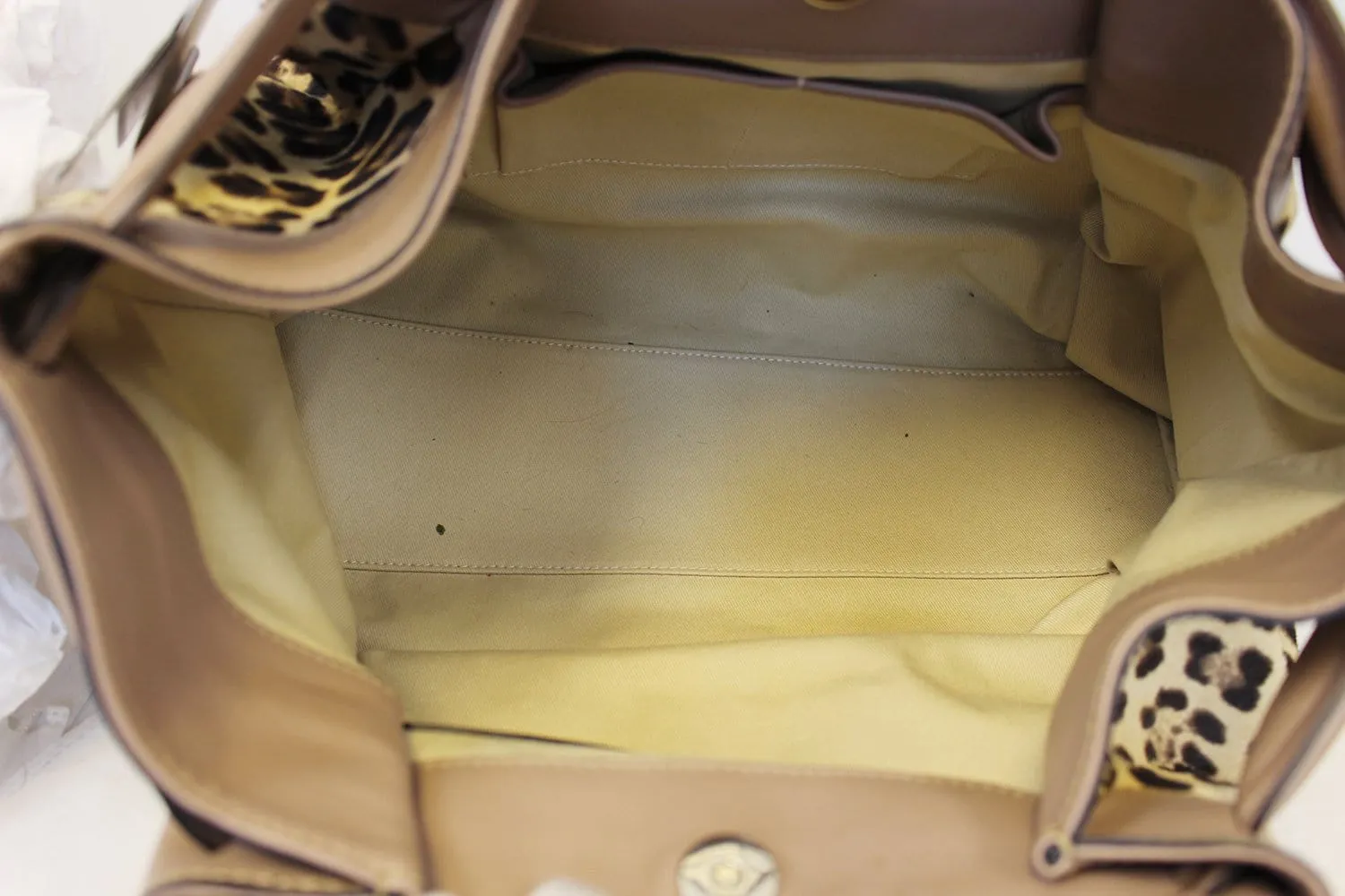 Valentino Leopard Print with Leather Bow Satchel Bag