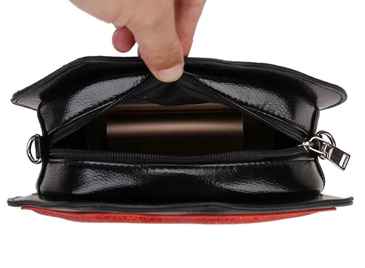 Vamp Lips Handbag Purse / Faux Leather