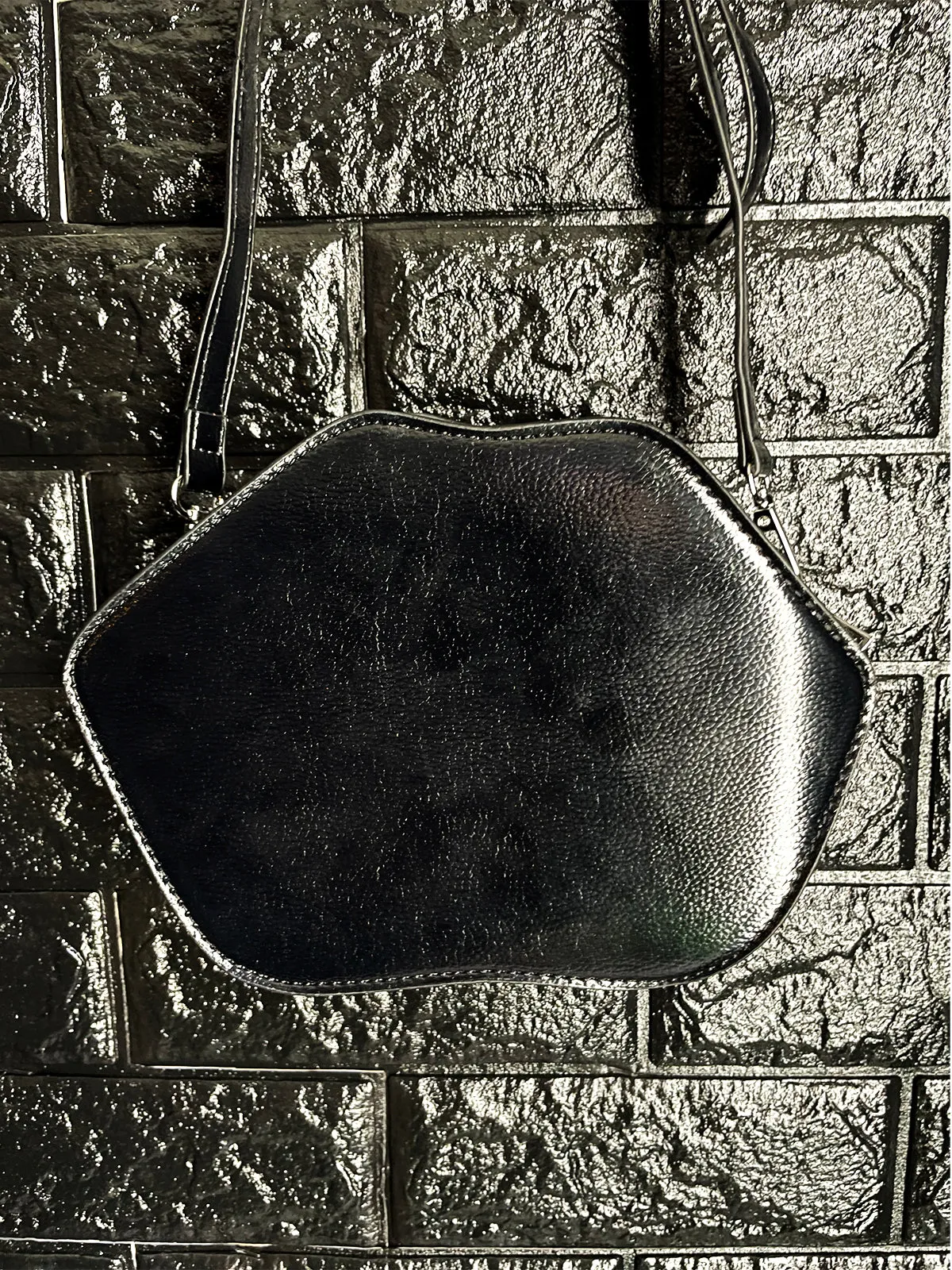 Vamp Lips Handbag Purse / Faux Leather