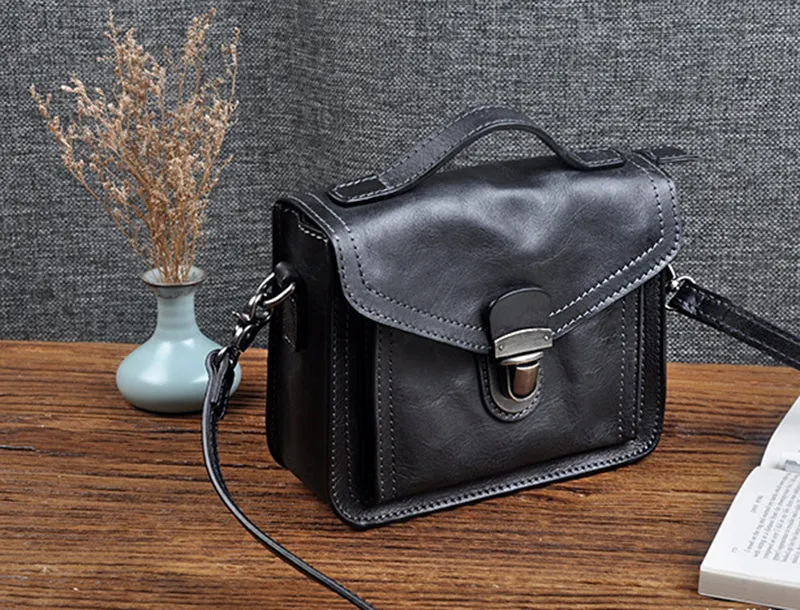 Vegetable Tanned Leather Shoulder Bag For Women Natural Leather Crossbody Bag Vintage Leather Handbag S3283