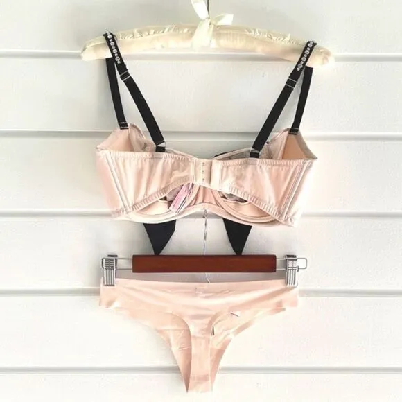 Victoria’s Secret Dream Angels Embellished Bow Bra &amp; Panty Matching Set 34DDD