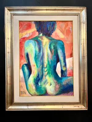 Vintage 1986 Framed Sandee Williams Lady Painting