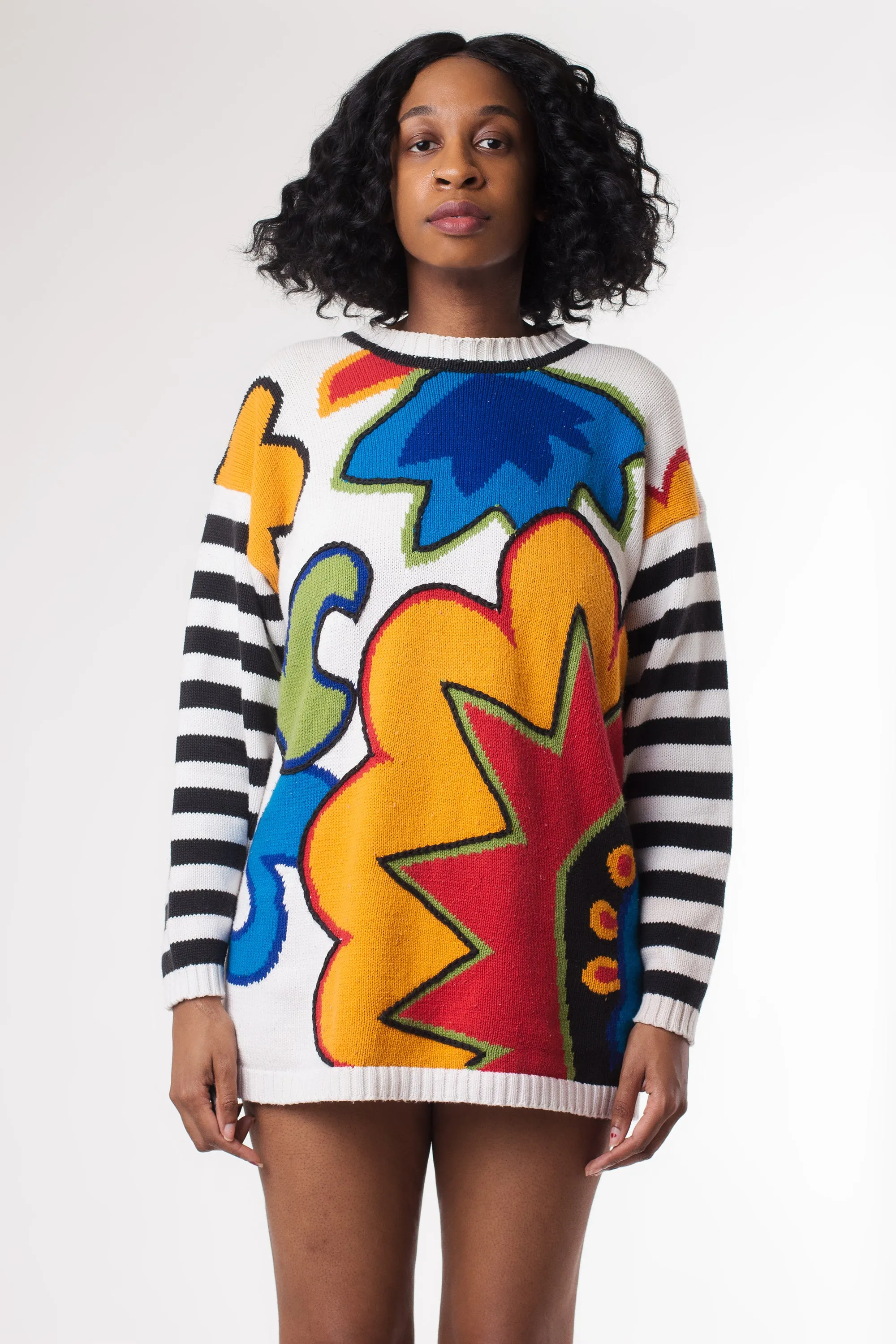 Vintage 90's Abstract Longsleeve Sweater | M