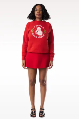 Vintage 90's Red I Believe in Santa Claus Pullover Christmas Sweater | M