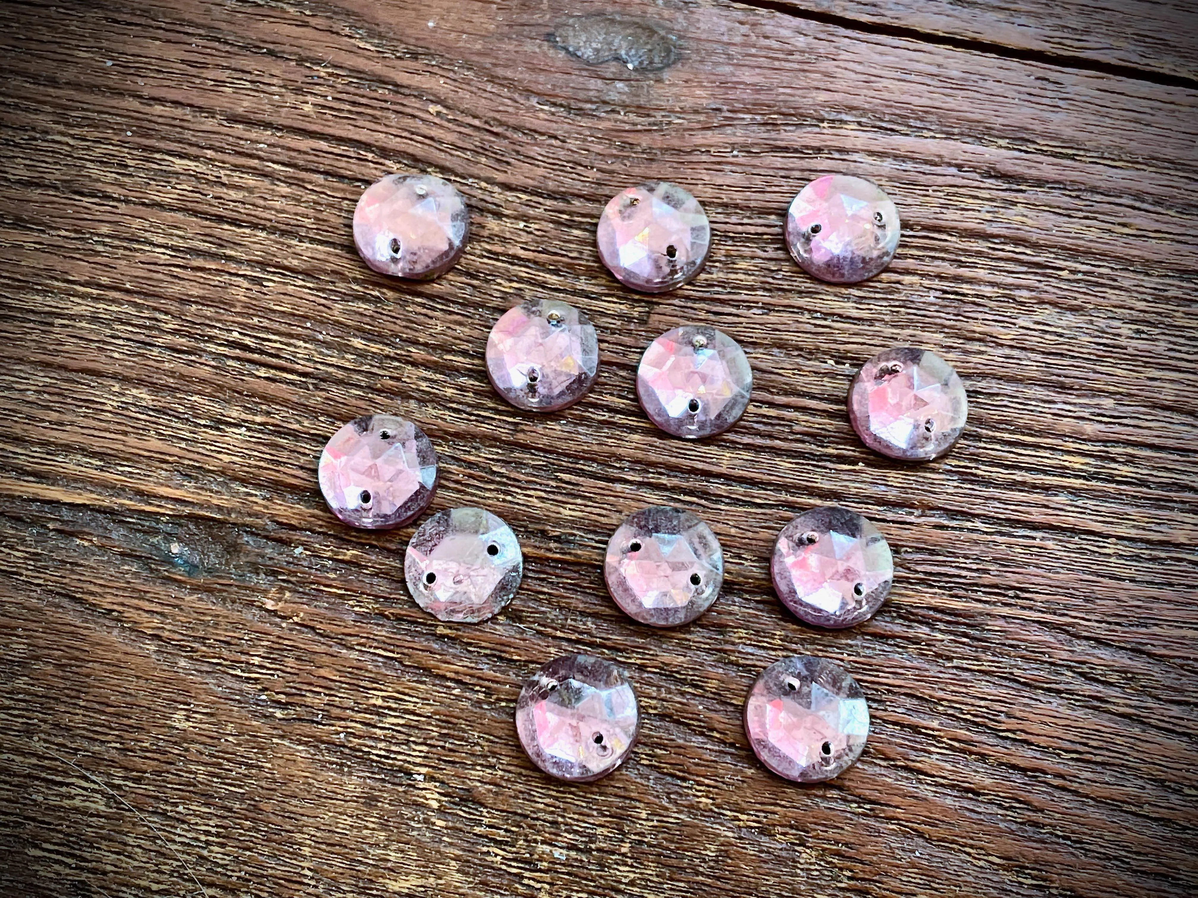 Vintage Amethyst Crystal Foil Flat Back Sew-On Beads