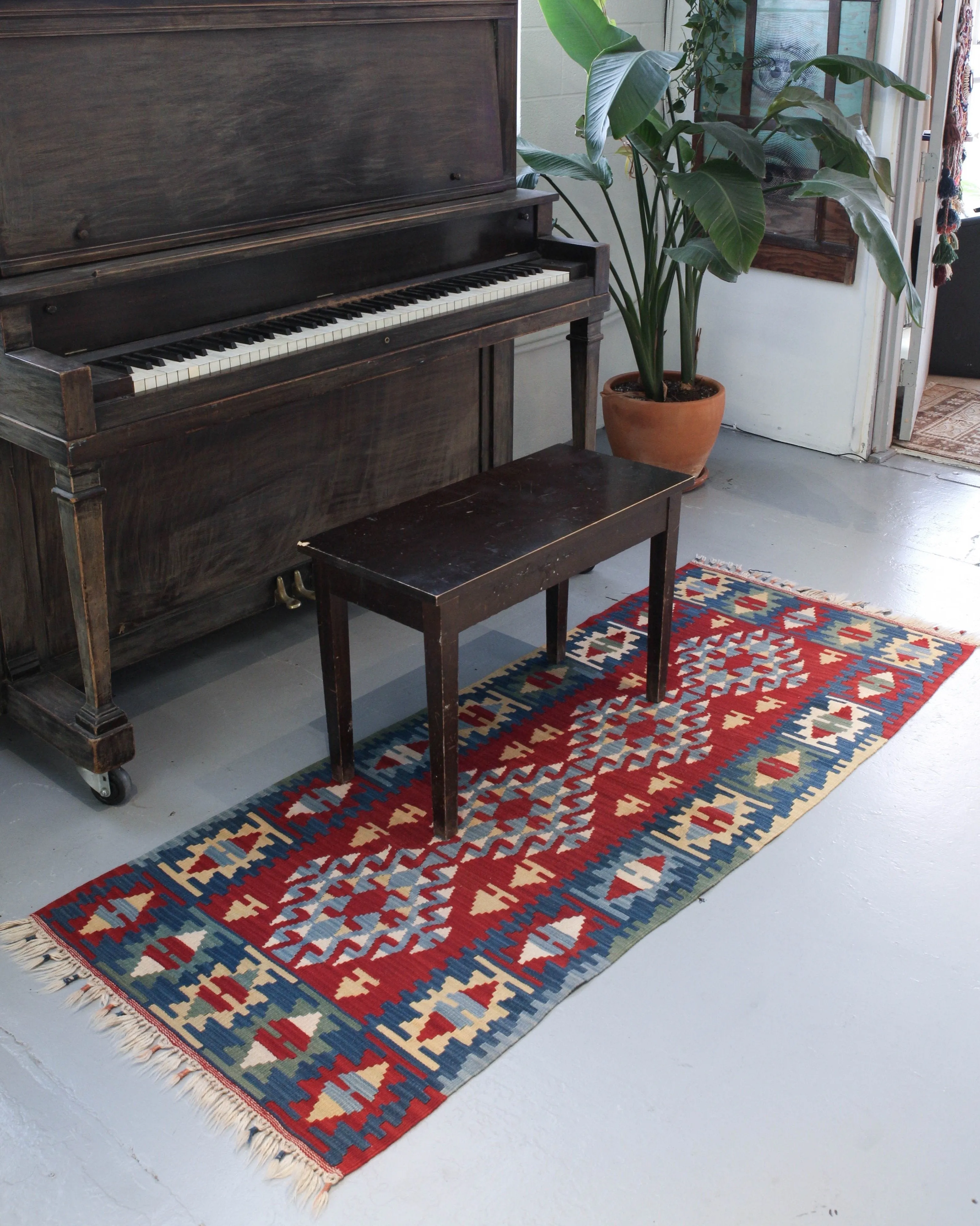 Vintage Anatolian kilim runner