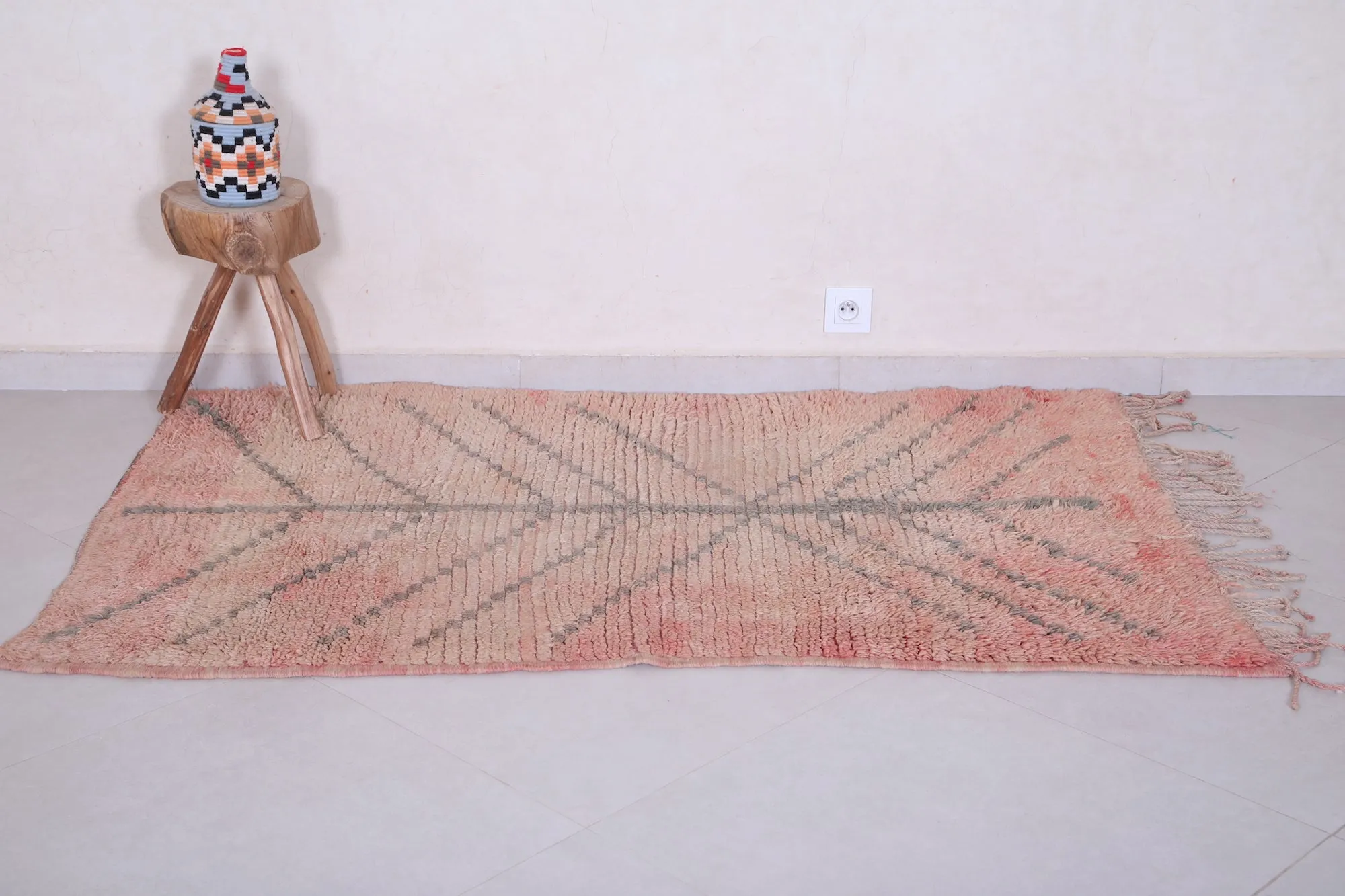 Vintage Berber Rug 3.6 x 5.5 ft | Handmade Moroccan Carpet