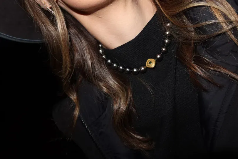 Vintage Black Pearl Necklace