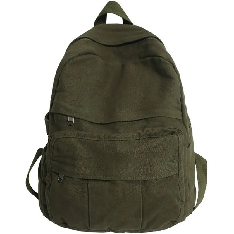 Vintage Canvas Backpack Large Capacity Bookbags Travel Knapsack