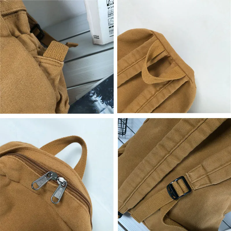 Vintage Canvas Backpack Large Capacity Bookbags Travel Knapsack