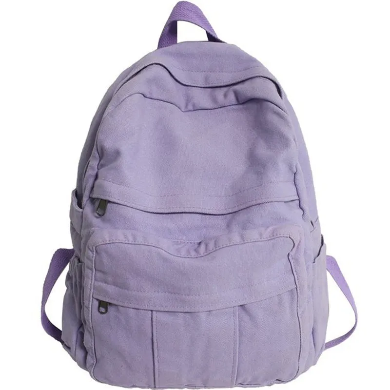 Vintage Canvas Backpack Large Capacity Bookbags Travel Knapsack