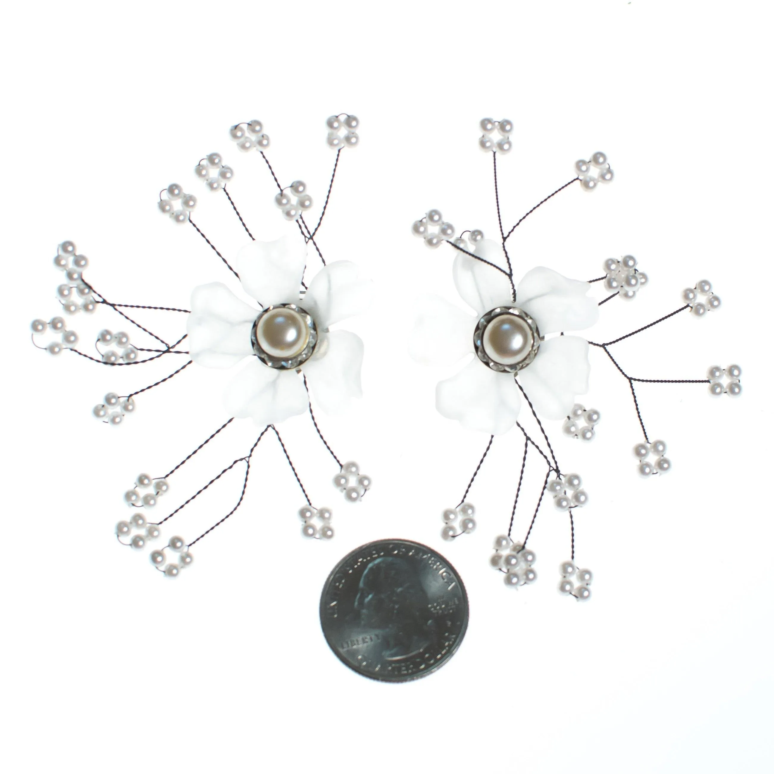 Vintage Frosted Lucite Flower Earrings