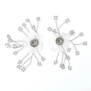 Vintage Frosted Lucite Flower Earrings