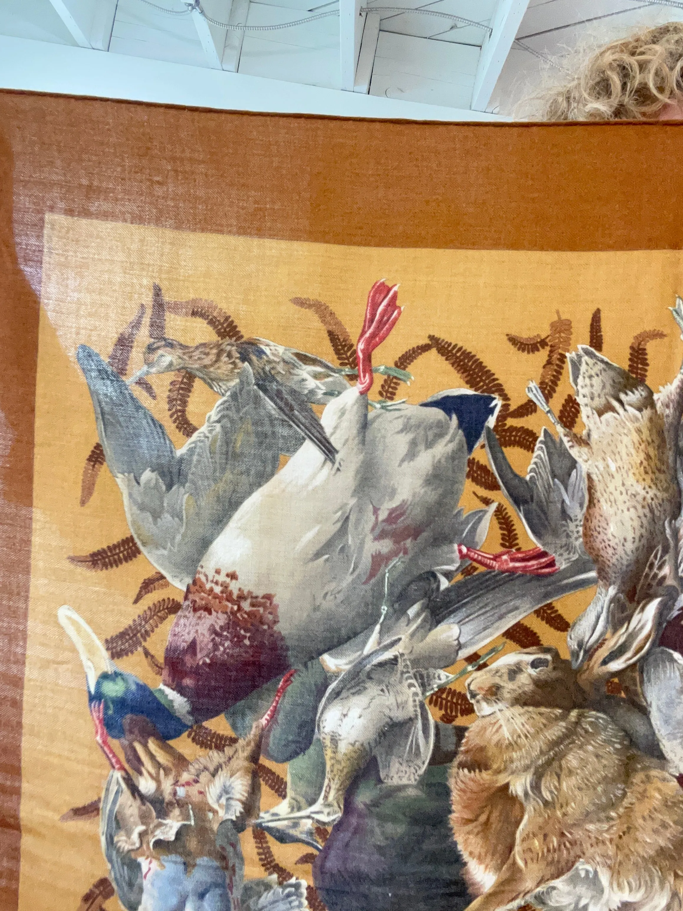 Vintage Hermes Cashmere Scarf H de Linares Gibieres 1966
