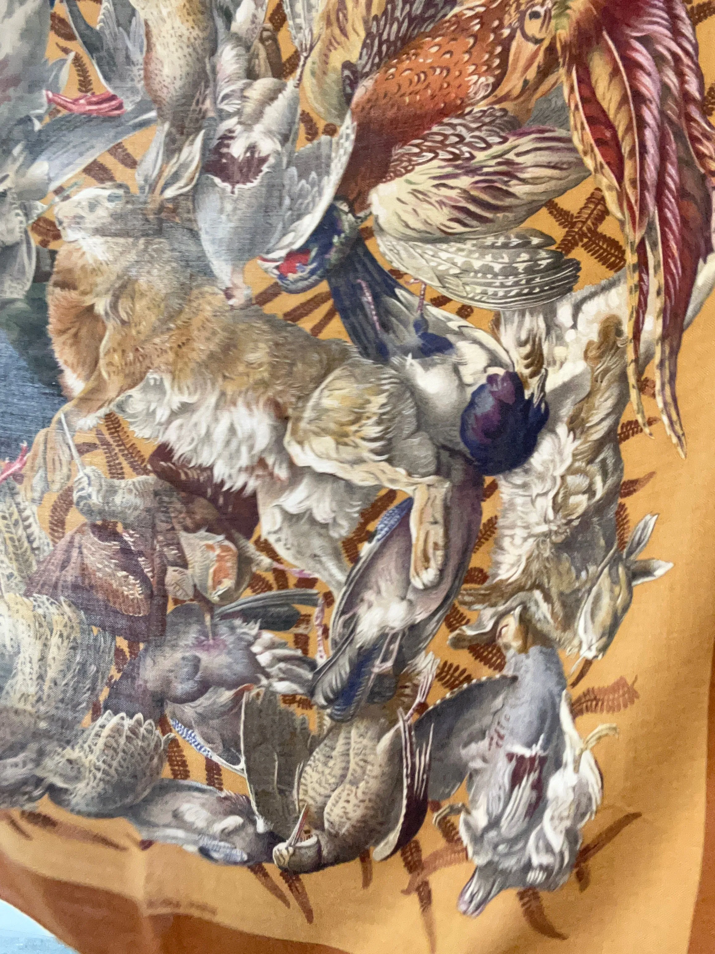 Vintage Hermes Cashmere Scarf H de Linares Gibieres 1966