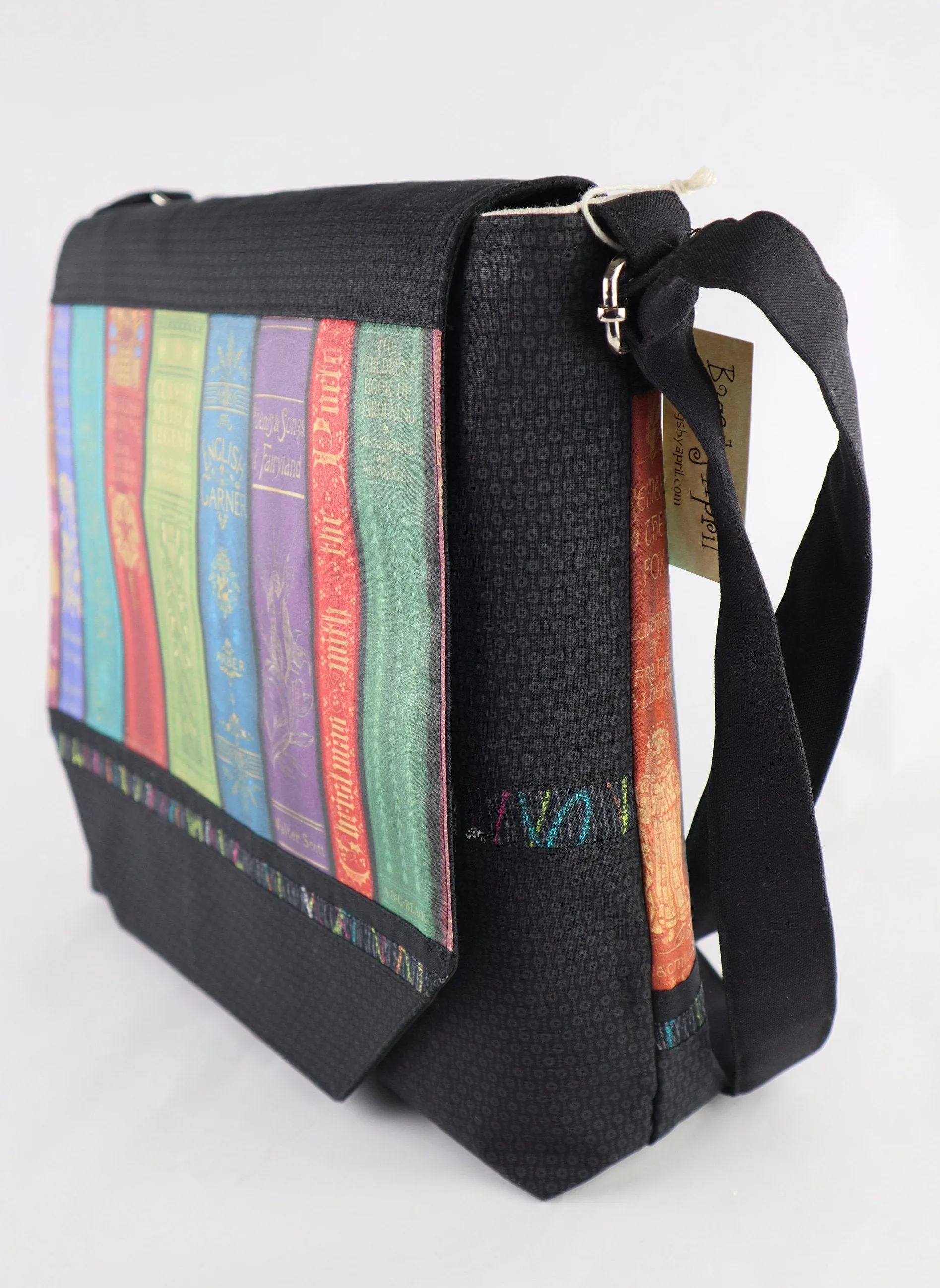 Vintage Library Books Messenger Bag