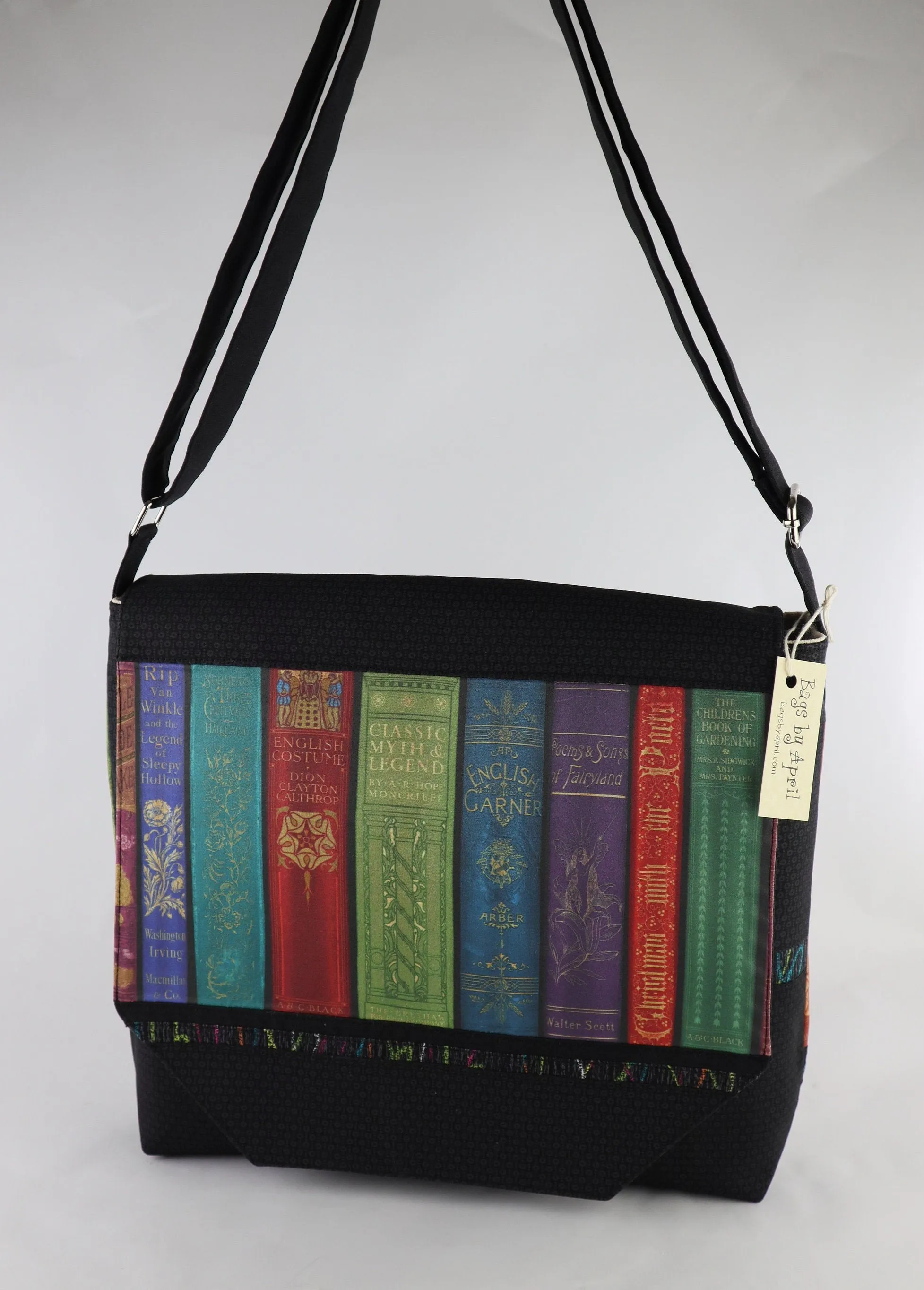 Vintage Library Books Messenger Bag