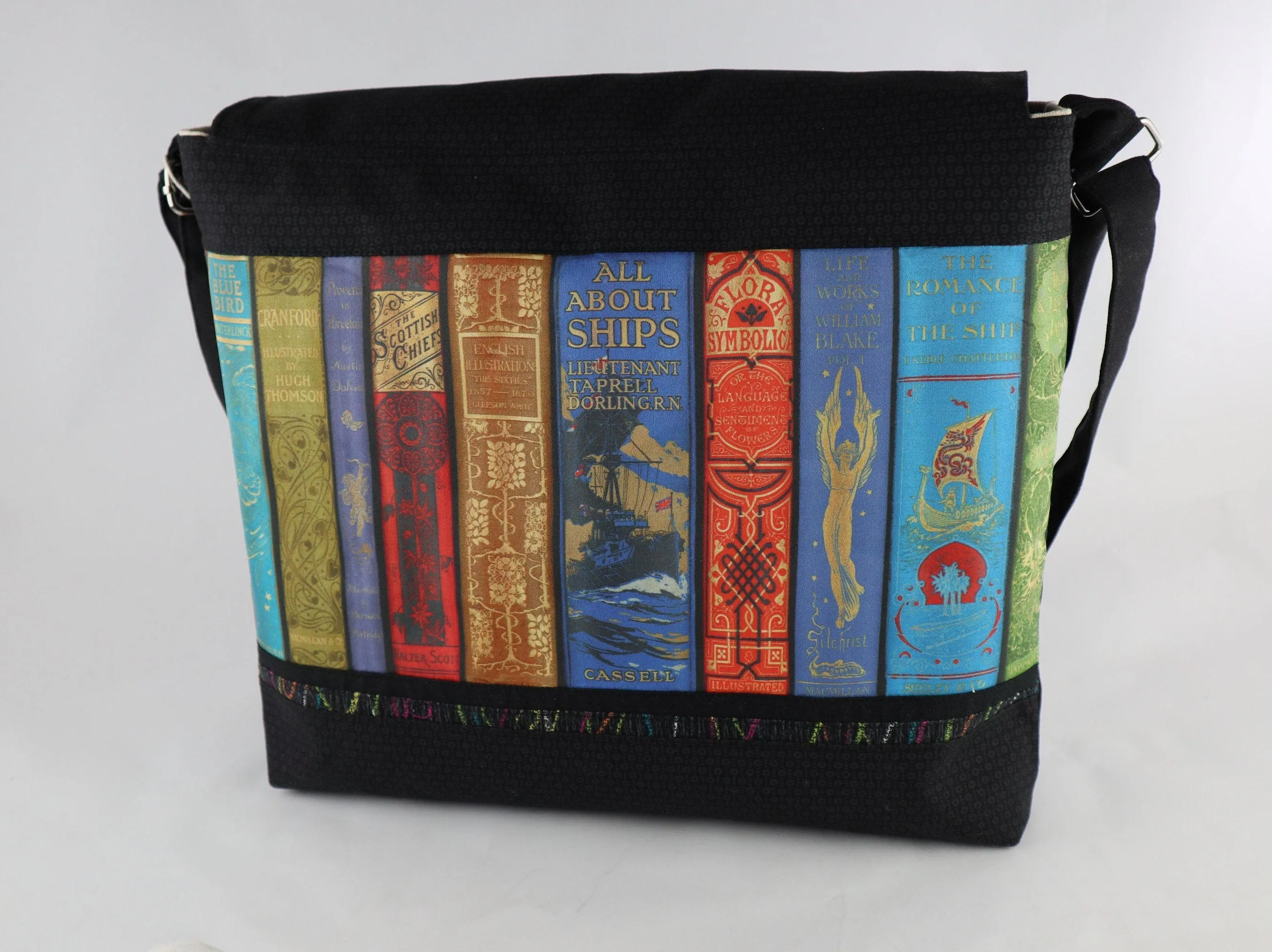 Vintage Library Books Messenger Bag