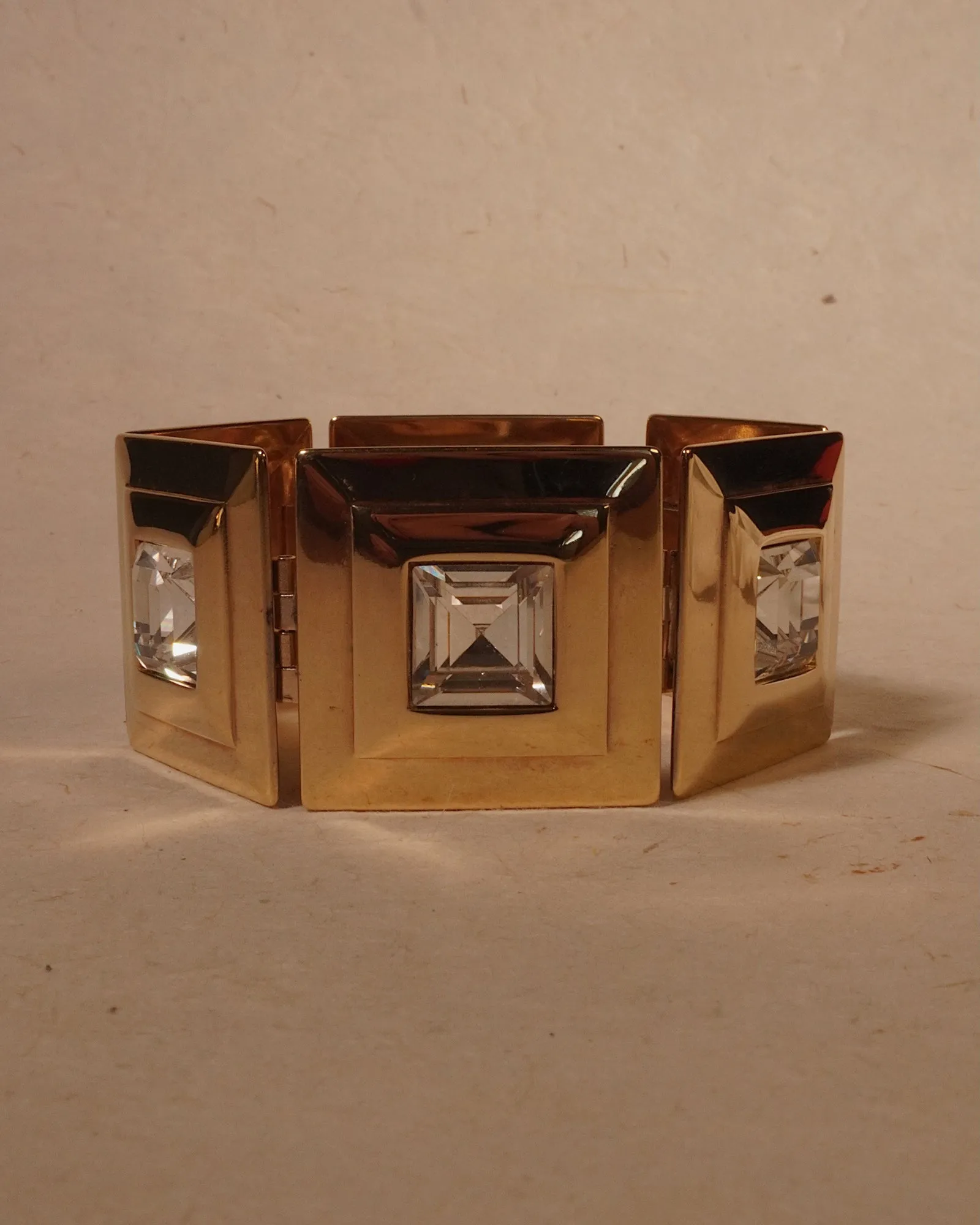 Vintage Modernist Gold Step Bracelet