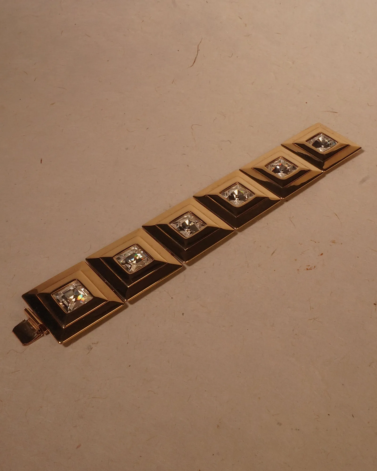 Vintage Modernist Gold Step Bracelet