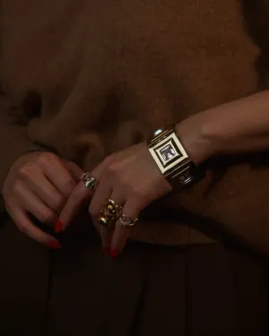 Vintage Modernist Gold Step Bracelet