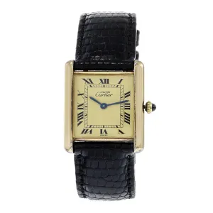 Vintage Must de Cartier 1970's Vermeil Manual Wind Watch