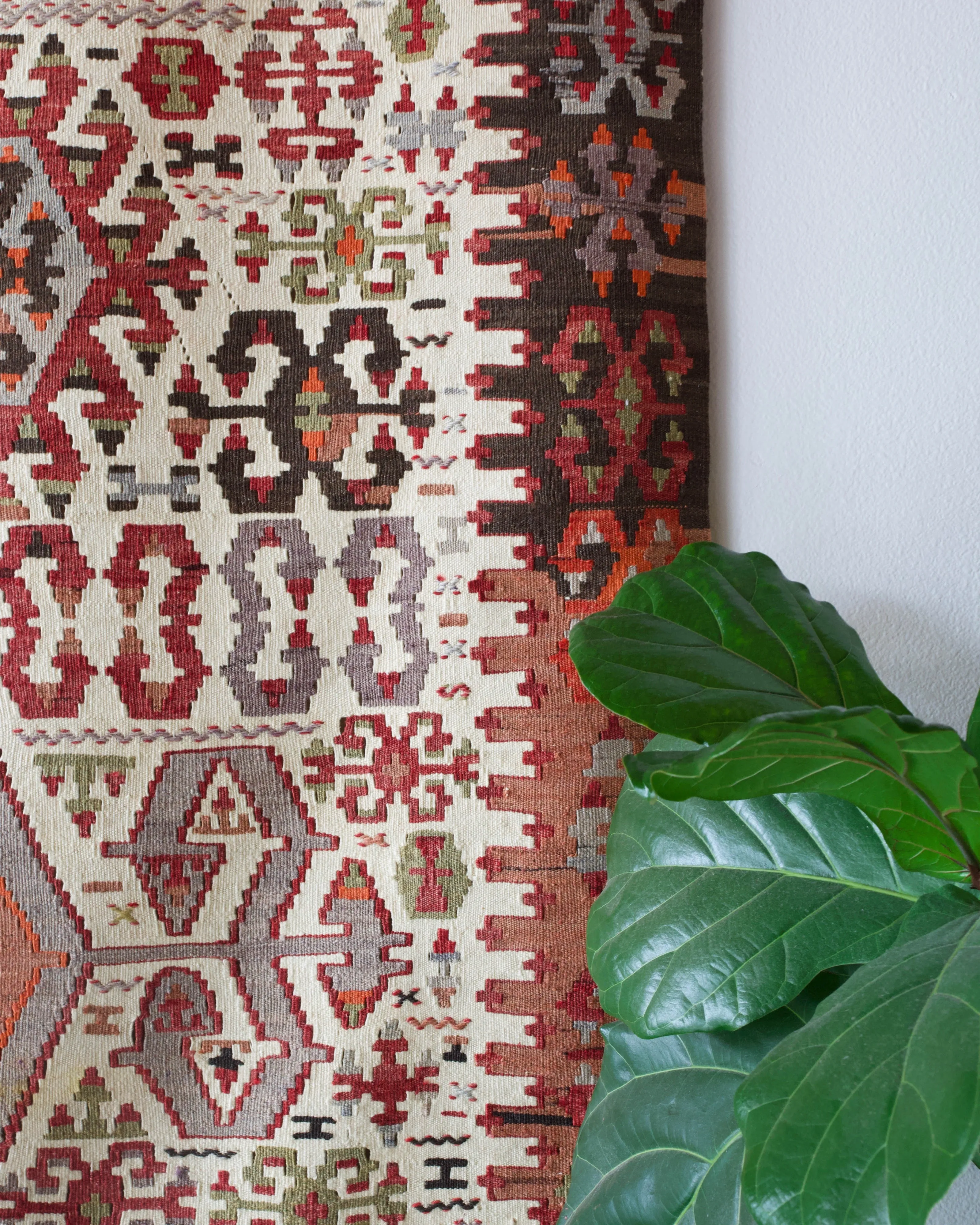 Vintage Turkish Oushak Kilim Rug 5'8"x12'