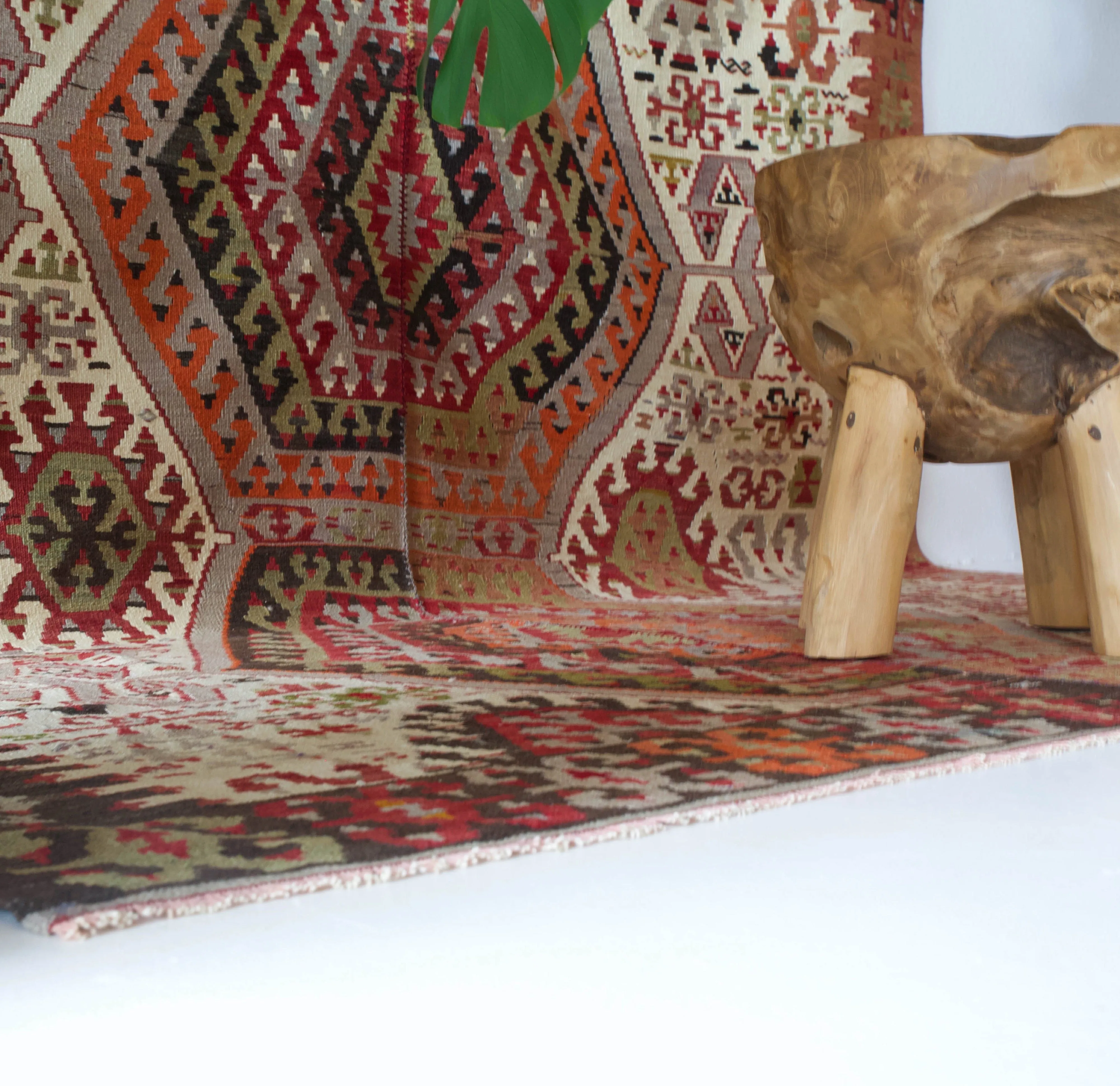 Vintage Turkish Oushak Kilim Rug 5'8"x12'