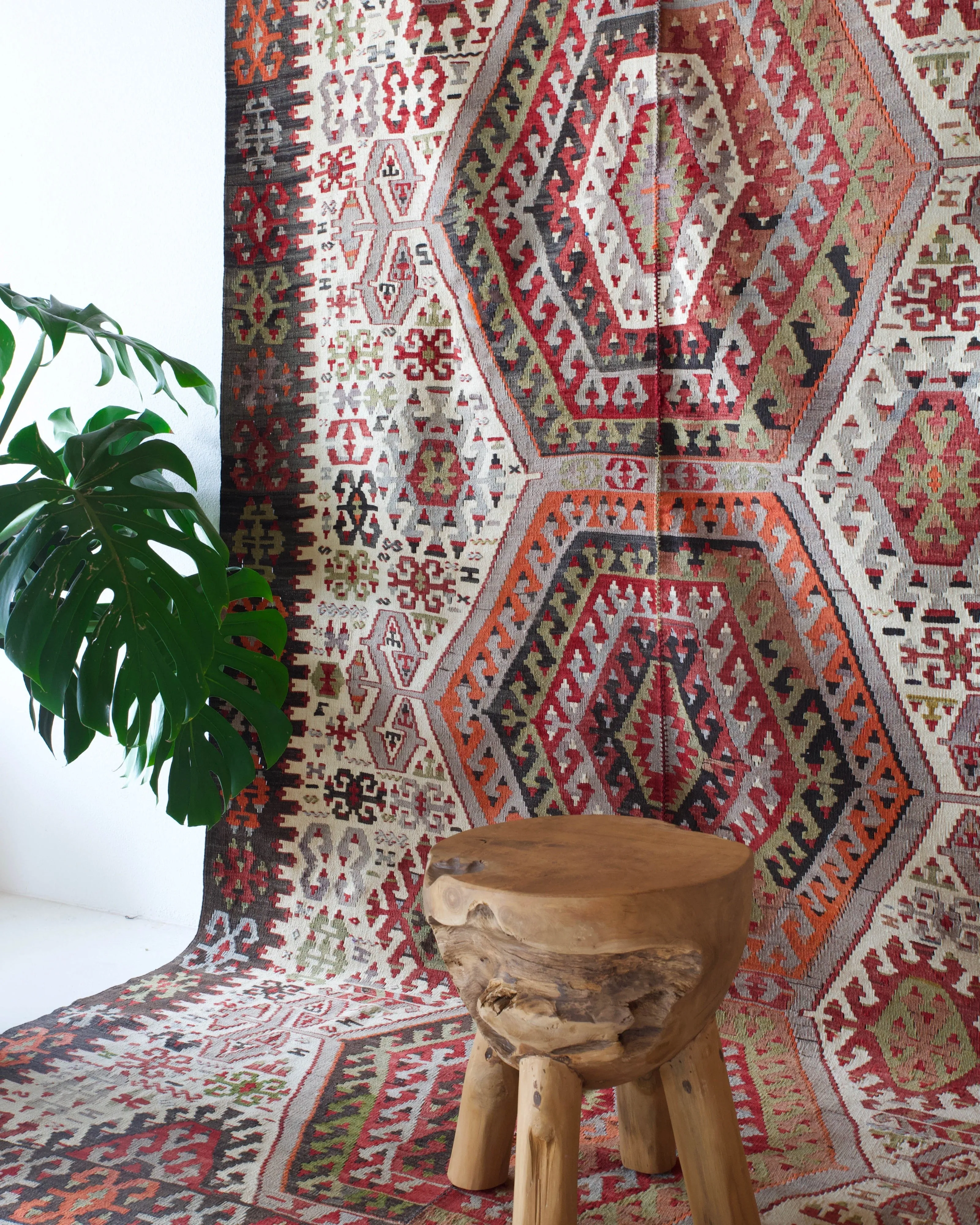 Vintage Turkish Oushak Kilim Rug 5'8"x12'