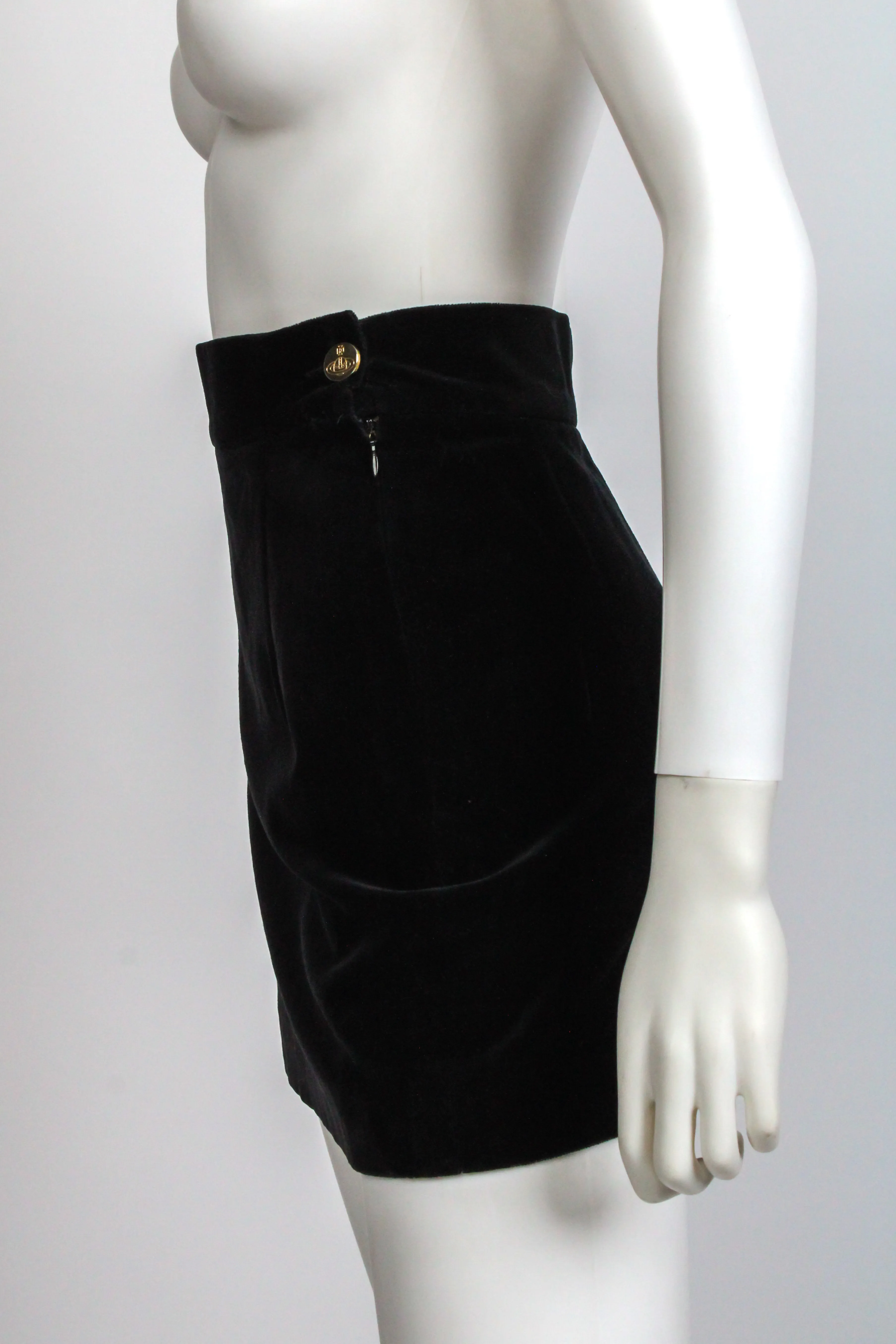 Vivienne Westwood SS 1991 Velour Mini Skirt
