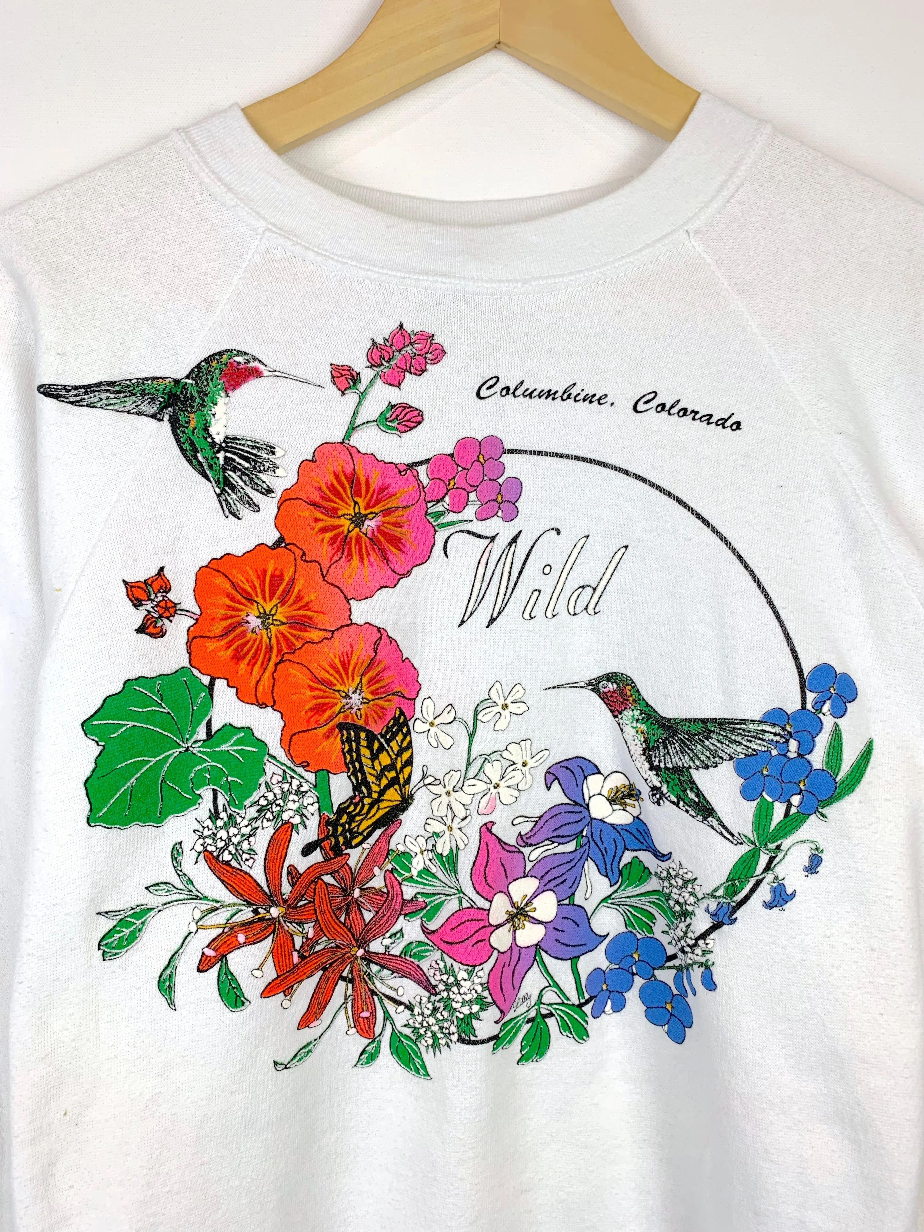 VTG Wild Flower Bird Garden Sweater (L)