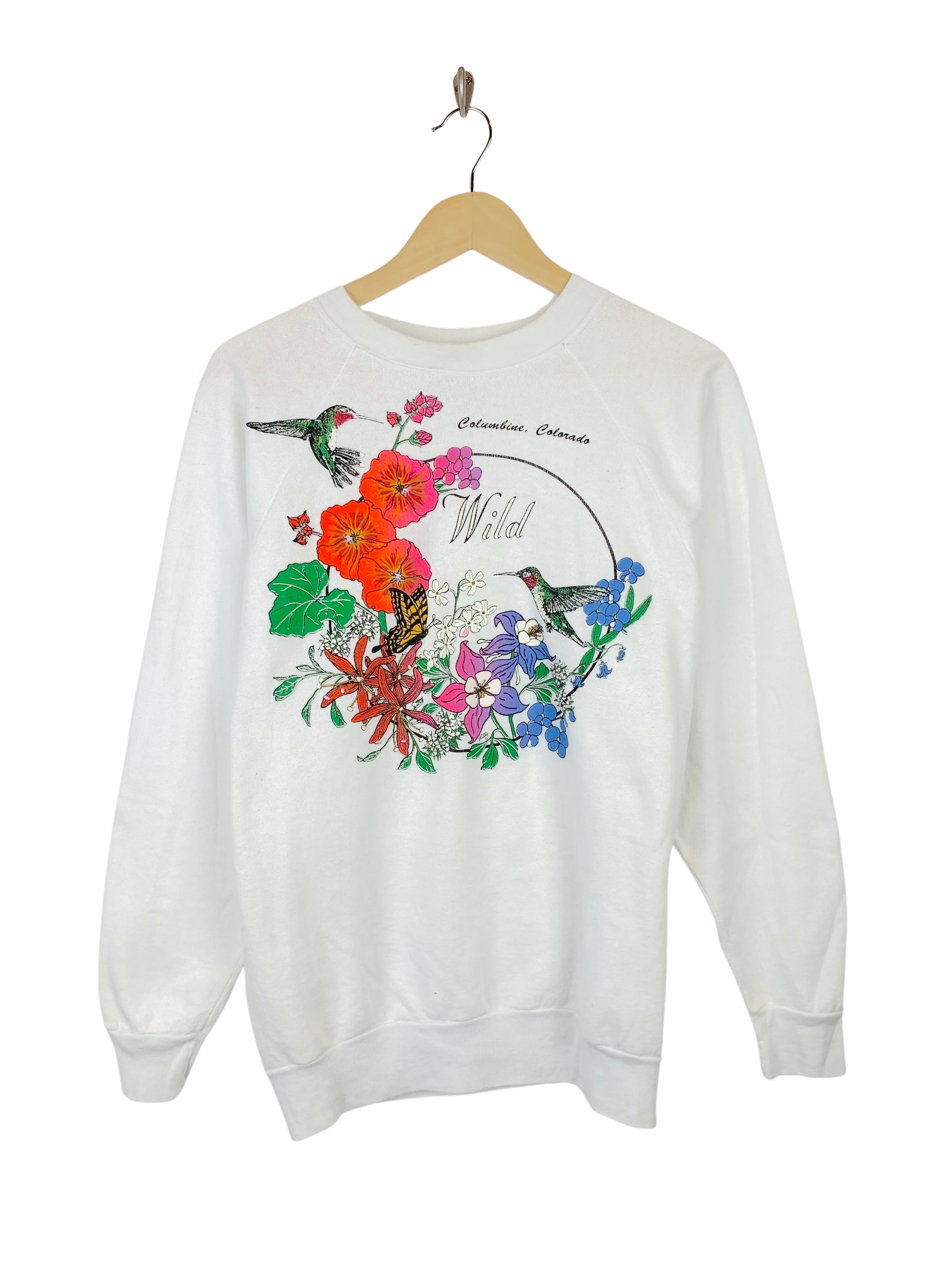 VTG Wild Flower Bird Garden Sweater (L)