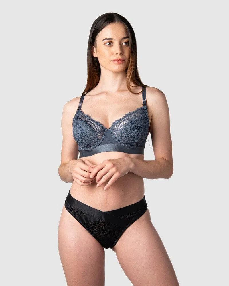 Warrior Demi Nursing Bra - Slate