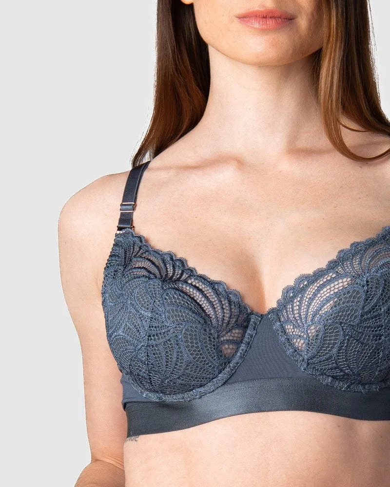 Warrior Demi Nursing Bra - Slate