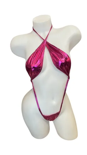Wet Look Sling Shot Pink