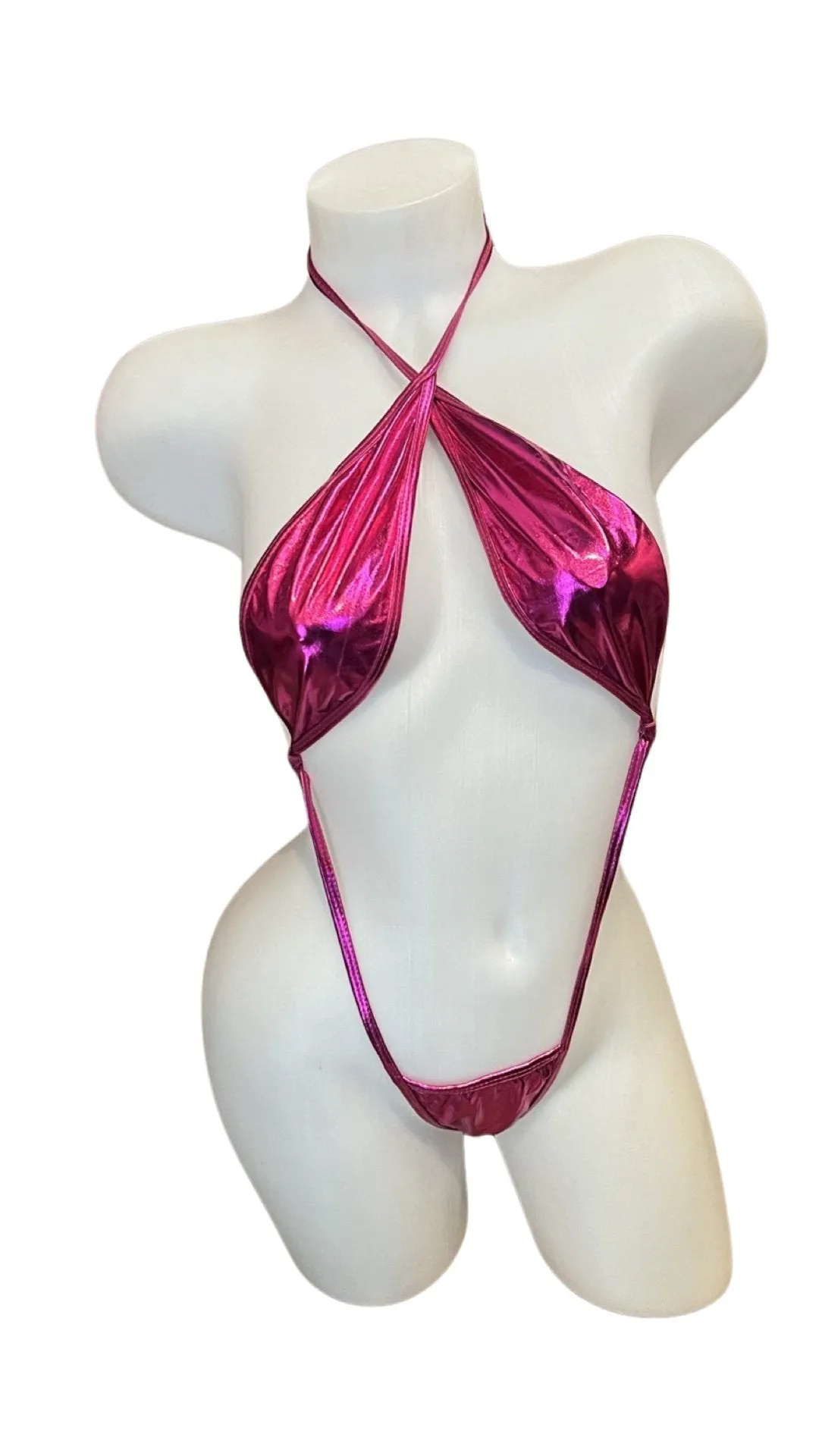 Wet Look Sling Shot Pink
