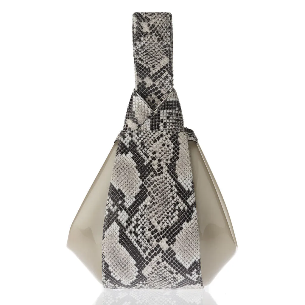 Wet Sand Faux-Python Numinous Handbag