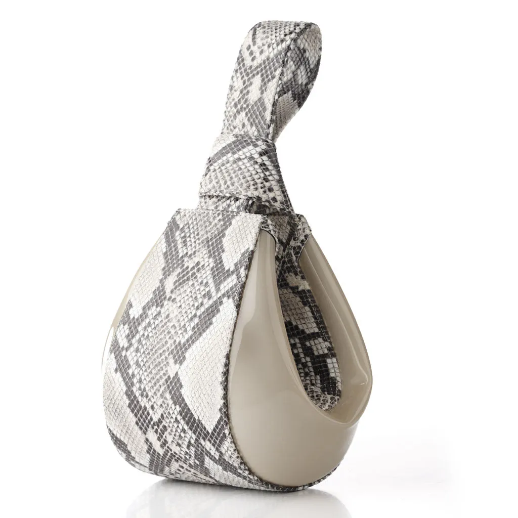 Wet Sand Faux-Python Numinous Handbag