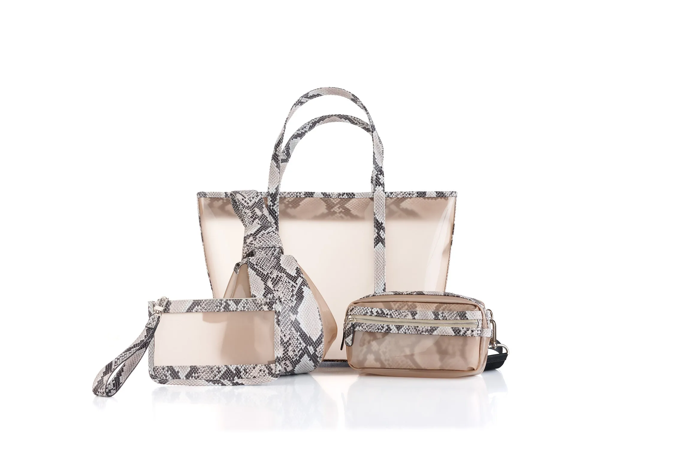 Wet Sand Faux-Python Numinous Handbag