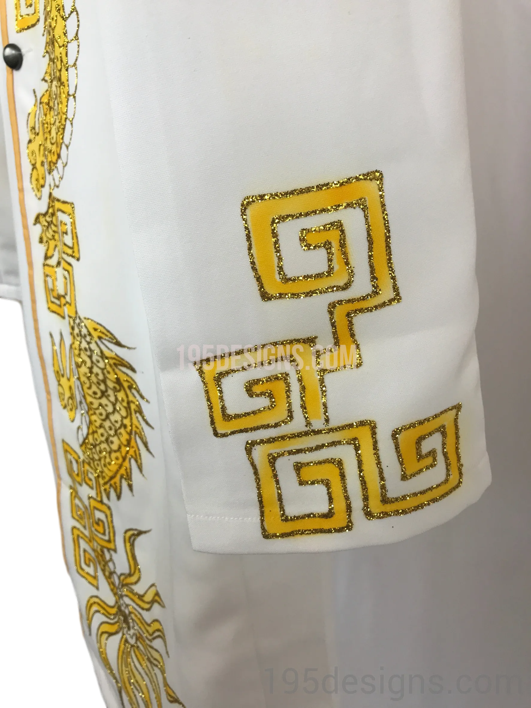 White Ao Dai Men - Trắng Nam Rồng Vải Cao Cấp Co Giản