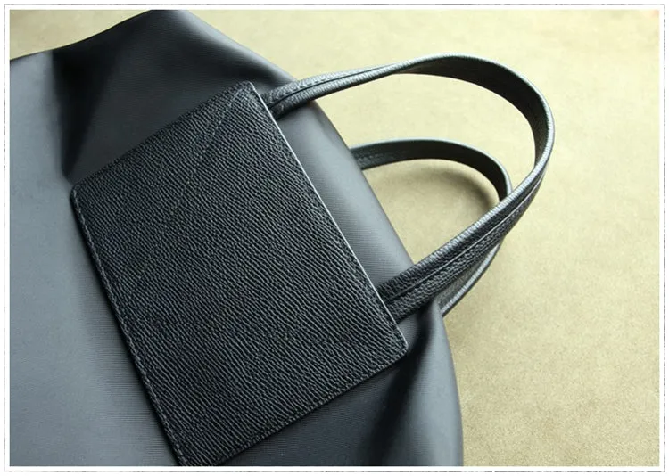 Womens Black&Pink Nylon Backpack Bag Best Satchel Backpack Nylon Leather School Rucksack for Ladies