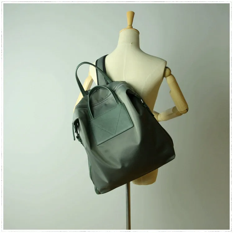 Womens Black&Pink Nylon Backpack Bag Best Satchel Backpack Nylon Leather School Rucksack for Ladies