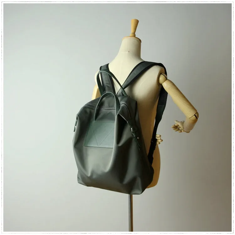 Womens Black&Pink Nylon Backpack Bag Best Satchel Backpack Nylon Leather School Rucksack for Ladies